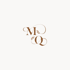 bold and hairline monogram wedding monogram logo initial MQ elegant curve organic letter