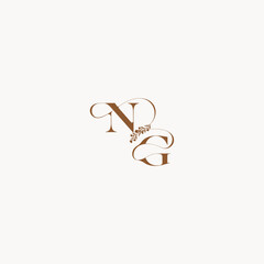 bold and hairline monogram wedding monogram logo initial NG elegant curve organic letter