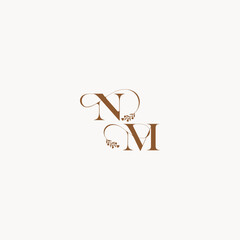 bold and hairline monogram wedding monogram logo initial NM elegant curve organic letter