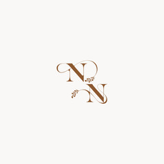 bold and hairline monogram wedding monogram logo initial NN elegant curve organic letter
