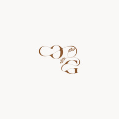 bold and hairline monogram wedding monogram logo initial OG elegant curve organic letter