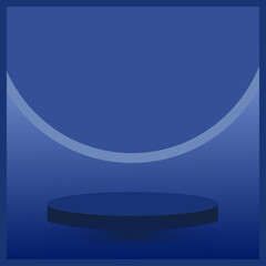 3d blue podium modern minimal design in studio background