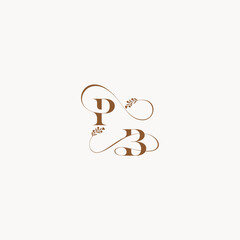 bold and hairline monogram wedding monogram logo initial PB elegant curve organic letter
