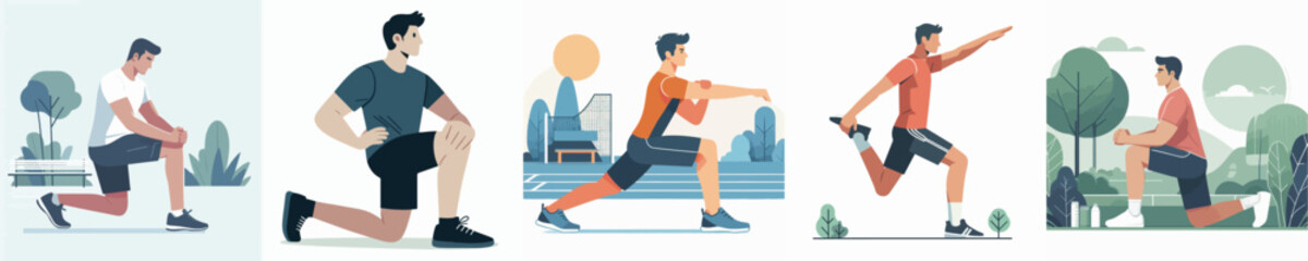 Fototapeta premium Vector of a person warming up for sports.