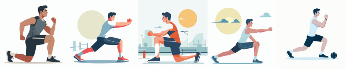 Obraz premium Vector of a person warming up for sports.