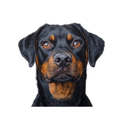 Fototapeta premium Majestic Rottweiler Dog Portrait Intense Gaze and Striking Coat
