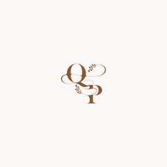 bold and hairline monogram wedding monogram logo initial QP elegant curve organic letter