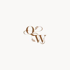 bold and hairline monogram wedding monogram logo initial QW elegant curve organic letter