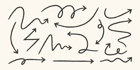 Arrow doodle hand drawn element collection