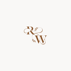 bold and hairline monogram wedding monogram logo initial RW elegant curve organic letter