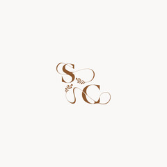 bold and hairline monogram wedding monogram logo initial SC elegant curve organic letter