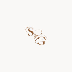 bold and hairline monogram wedding monogram logo initial SG elegant curve organic letter
