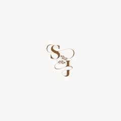 bold and hairline monogram wedding monogram logo initial SJ elegant curve organic letter