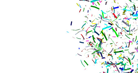Colorful Confetti against a White Background Tranparent BG Confeti. Falling confetti on transparent background. Festival seamless pattern with confetti.