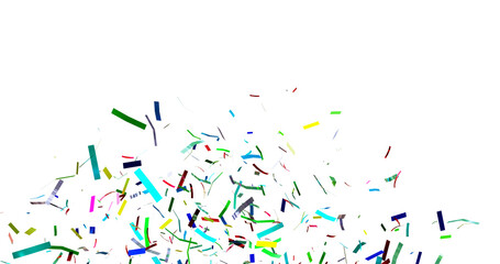 Colorful Confetti against a White Background Tranparent BG Confeti. Falling confetti on transparent background. Festival seamless pattern with confetti.