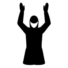 Dua Icon – Person Raising Hands in Supplication Vector
