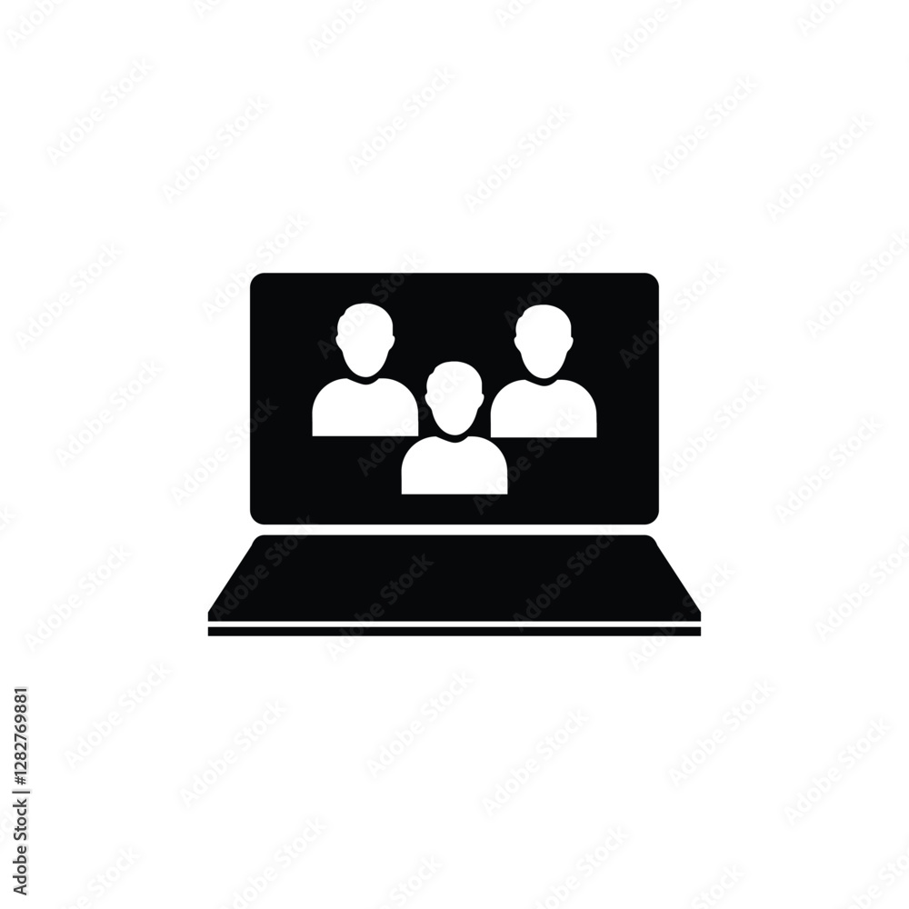 Poster technical support icon. computer service. gears screen laptop. isolated vector illustration in flat 