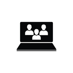 Technical support icon. Computer service. Gears screen laptop. Isolated vector illustration in flat style.