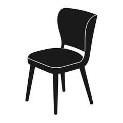 Simple Vector Illustration of a Modern Chair, minimalist vector graphic of a modern chair