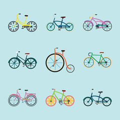 Obraz premium Illustration of bicycle variations with flat design style