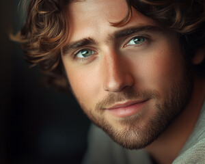 Obraz premium Man smiling close-up