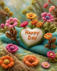 Happy Day Felt Flower Heart Craft