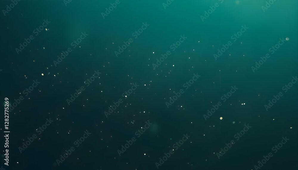 Poster abstract teal background with floating particles; perfect for website banners, presentations, or des