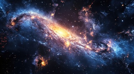 Naklejka premium Mood wallpaper deep space, the cosmic telescope discovery of a galaxy, Generative AI