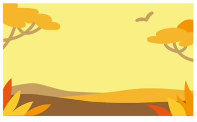 サバンナの自然の背景イラスト素材