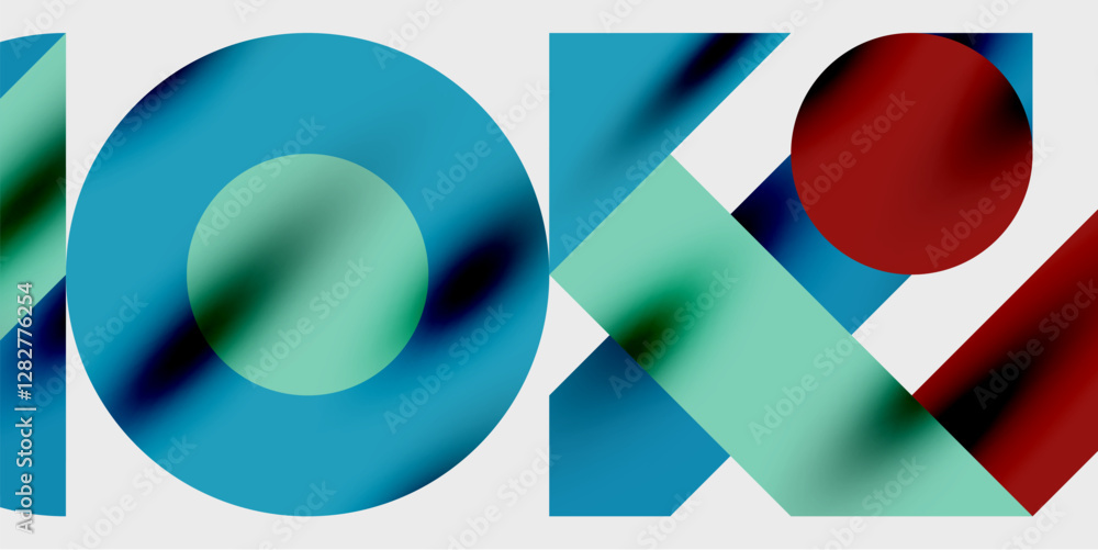 Aufkleber Modern abstract background featuring circles, lines, and triangles in a dynamic geometric composition. Perfect for stylish, tech, or creative-themed designs