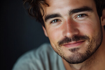 Obraz premium Man smiling close-up