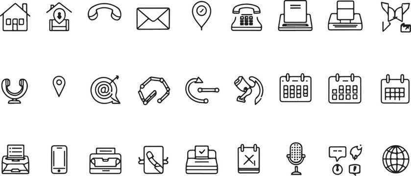 Employee recruitment and head hunting editable stroke outline icon isolated on white background flat vector illustration. Pixel perfect..(internet fhone email)
