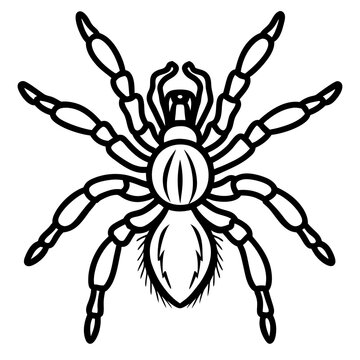 black spider outline clip art preview