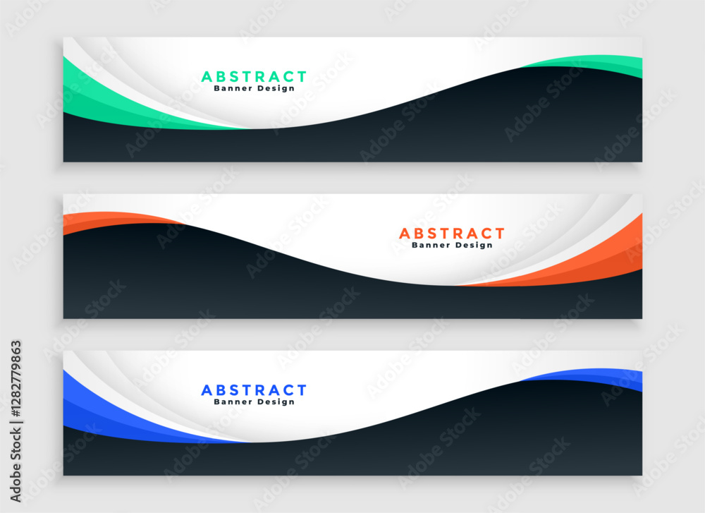 Canvas Prints pack of three corporate website header template for cover page