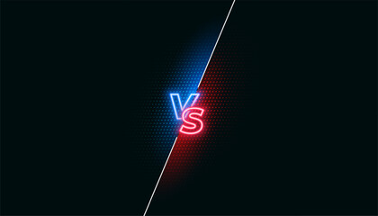 Fototapeta premium neon style versus vs modern banner for team battle or comparison