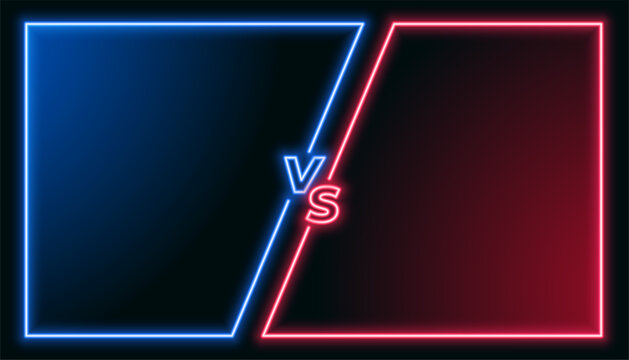 neon style dual fight versus vs banner for team battle