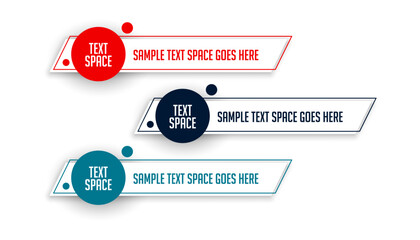 collection of three lower third titles bar banner for business presentation