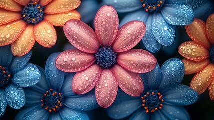 Stunning vibrant flower in full bloom: intricate petals, lush green foliage, and radiant natural light create a captivating botanical masterpiece