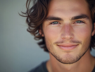 Fototapeta premium Man smiling close-up