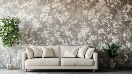 A vintage decorative wall paper surface, its floral pattern etched with the texture of an aged house interior, evokes a Victorian background wallpaper, whispering tales of bygone elegance.
