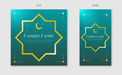 Ramadan kareem social media post template. Square and vertical post designs