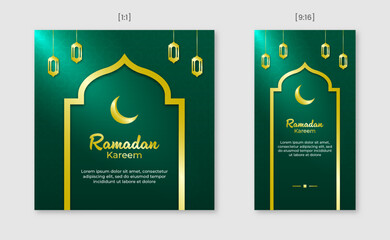 Ramadan kareem social media post template. Ramadan greeting design