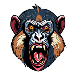 Mandrill Monkey Head