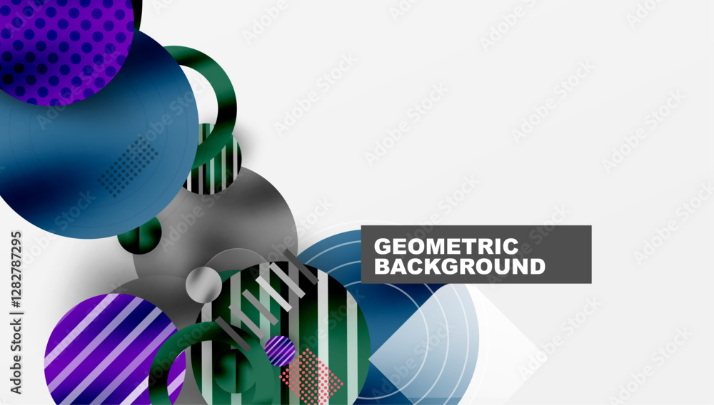 Aufkleber Abstract background - layered geometric shapes with smooth gradients and transparency