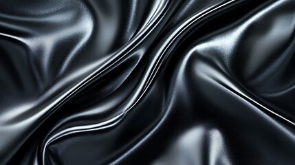 Fototapeta premium Dark Elegance: Abstract Silk Drape in Deep Black
