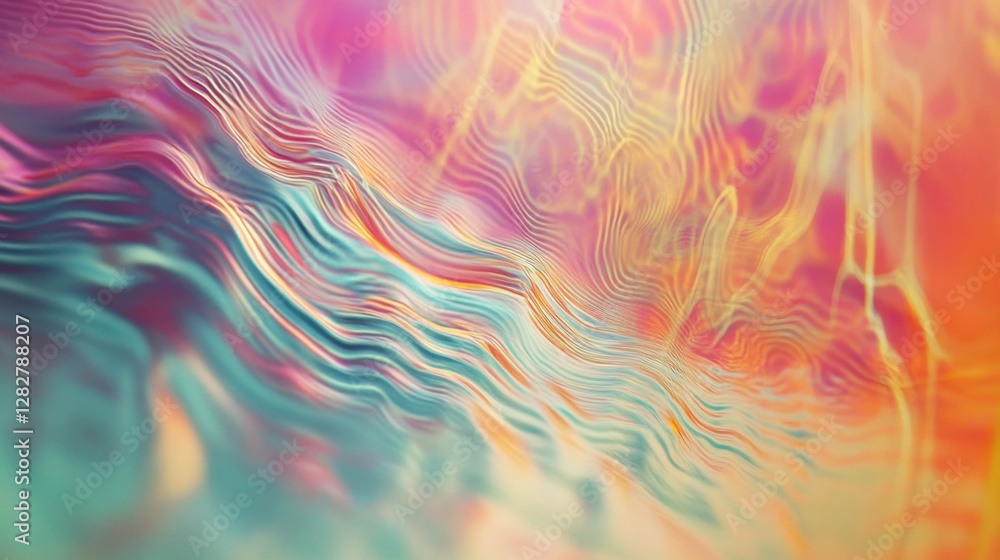 Poster abstract colorful waves with smooth curves and gentle gradients