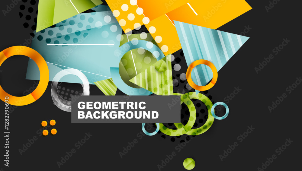 Poster creative triangles and circles composition