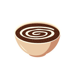 A Bowl Of Champorado Topped With Milk Filipino Food Illustration