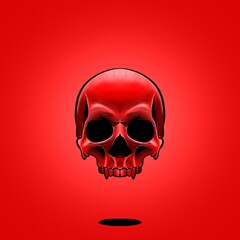 Skull Glitch with colorful background