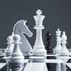 High-quality 3D mockup of a chess board with detailed chess pieces. Ideal for game design, strategy-themed projects, branding, and creative presentations. Perfect for digital and print use.